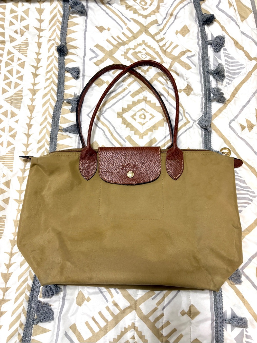 Longchamp Medium La Pliage Shoulder bag in Khaki